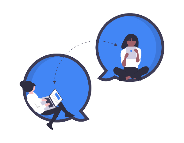 Two women receiving instant notifications from electronic systems