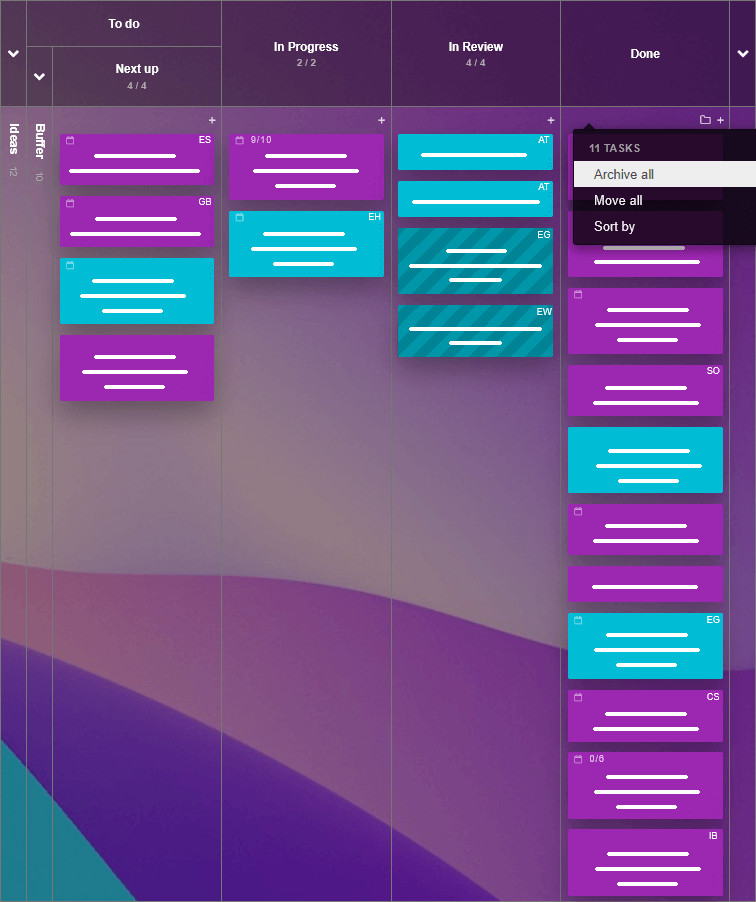 Clearing up board noise by archiving completed tasks
