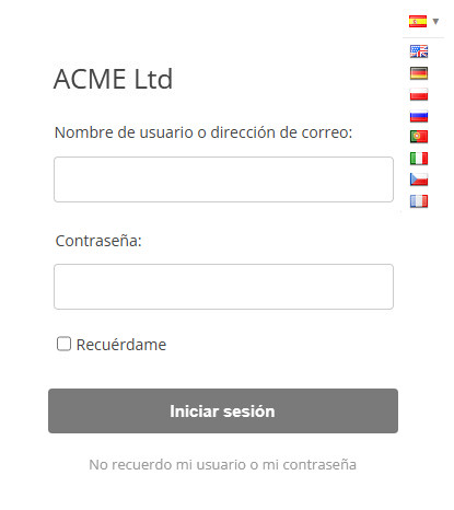 Cambiar el idioma de la interfaz de Kanban Tool desde la página de inicio de sesión