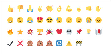 Comment Reactions emoji selection
