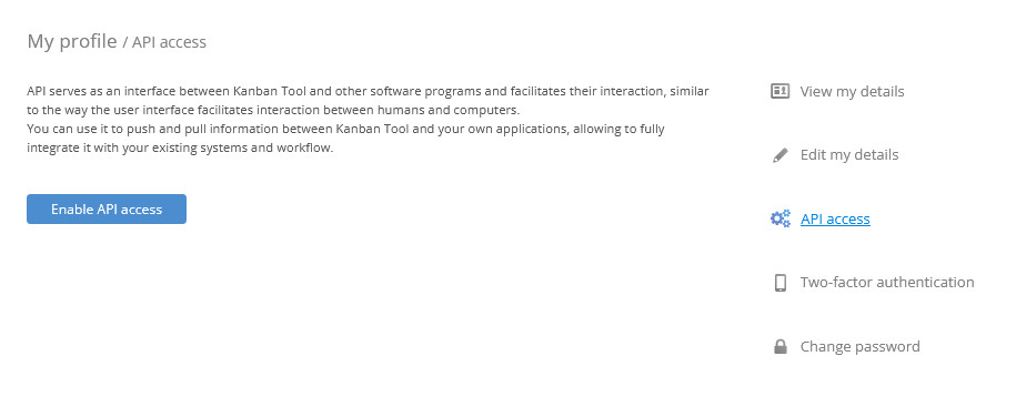 Enabling API access