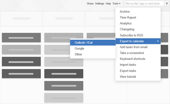 Exporting tasks to Outlook Calendar