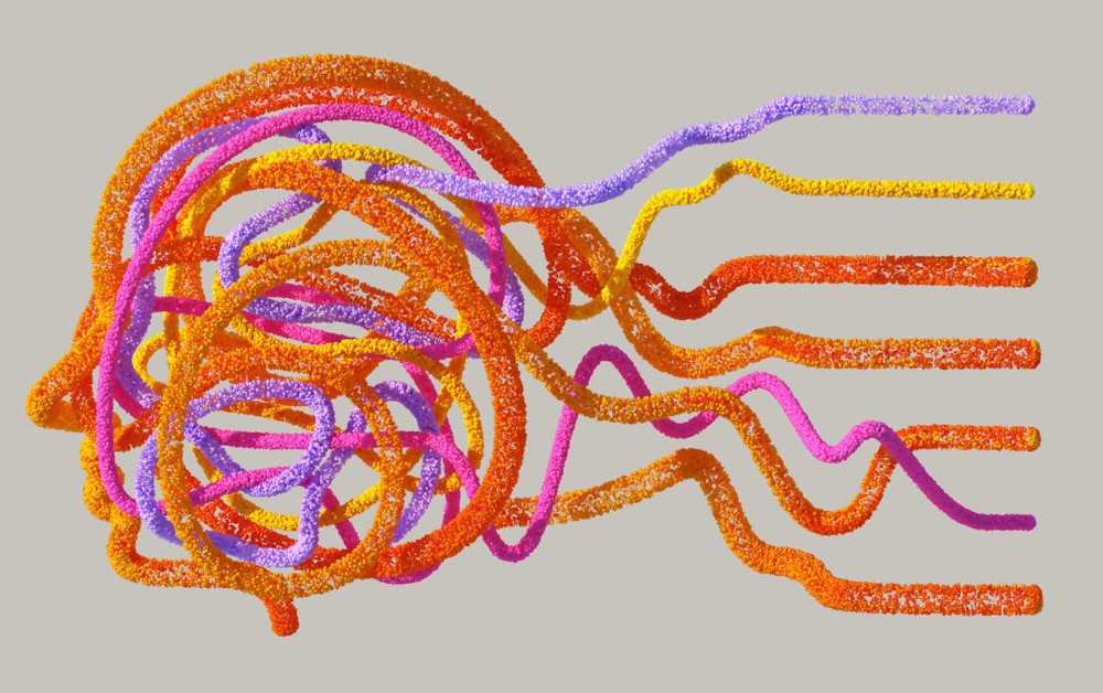 A graphic representing the human brain