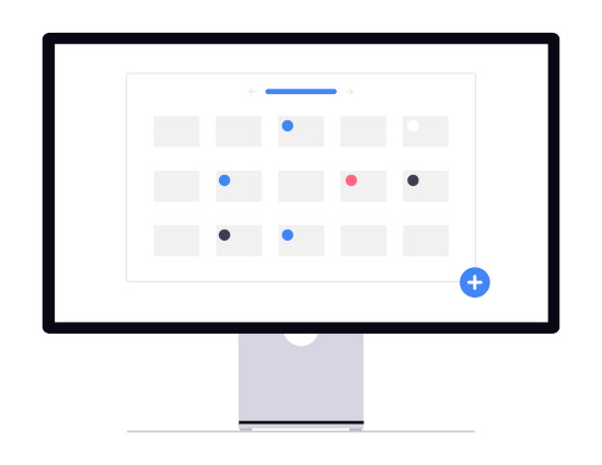 Kanban cadences planned in a calendar on a PC screen