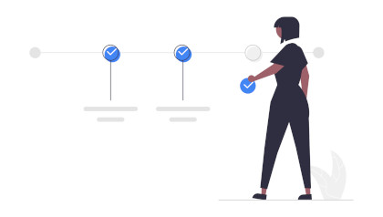 A person presents a diagram of steps