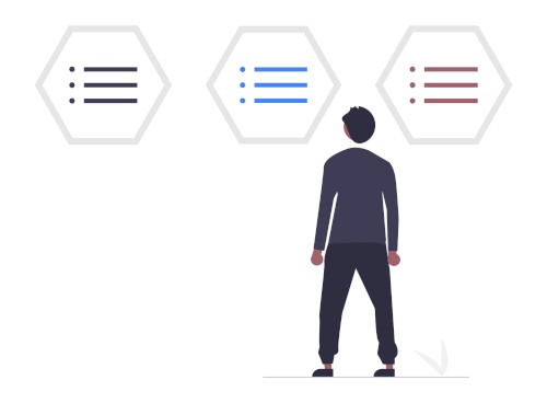 Man facing a choice between three options