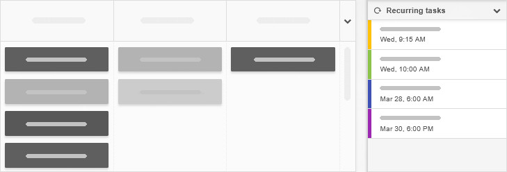 Recurring tasks side panel list