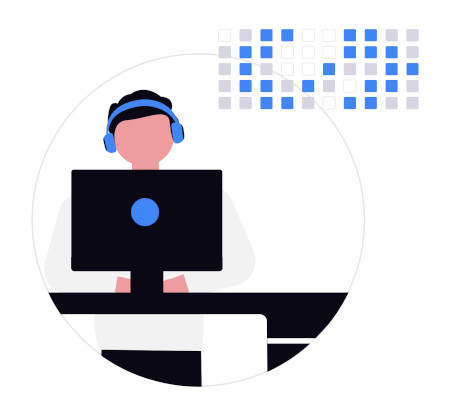 A software engineer sitting with an agile process board behind him