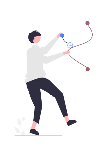 Man juggles visual data points
