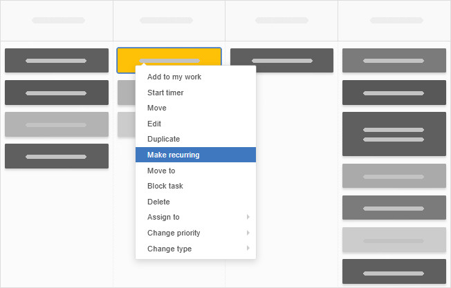 Setting up task recurrence