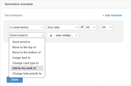 Task reminder types