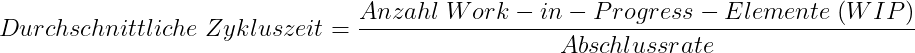 Durchschnittliche Zykluszeit
