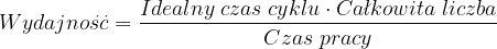 Obliczenie OEE - Wydajność