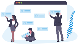 team collaboration on kanban board