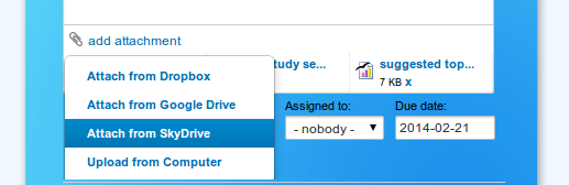 OneDrive integration card view
